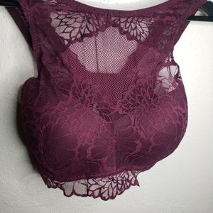Victoria's Secret PINK maroon Lace bralette